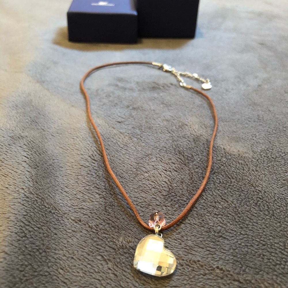 Swarovski heart and butterfly crystal necklace